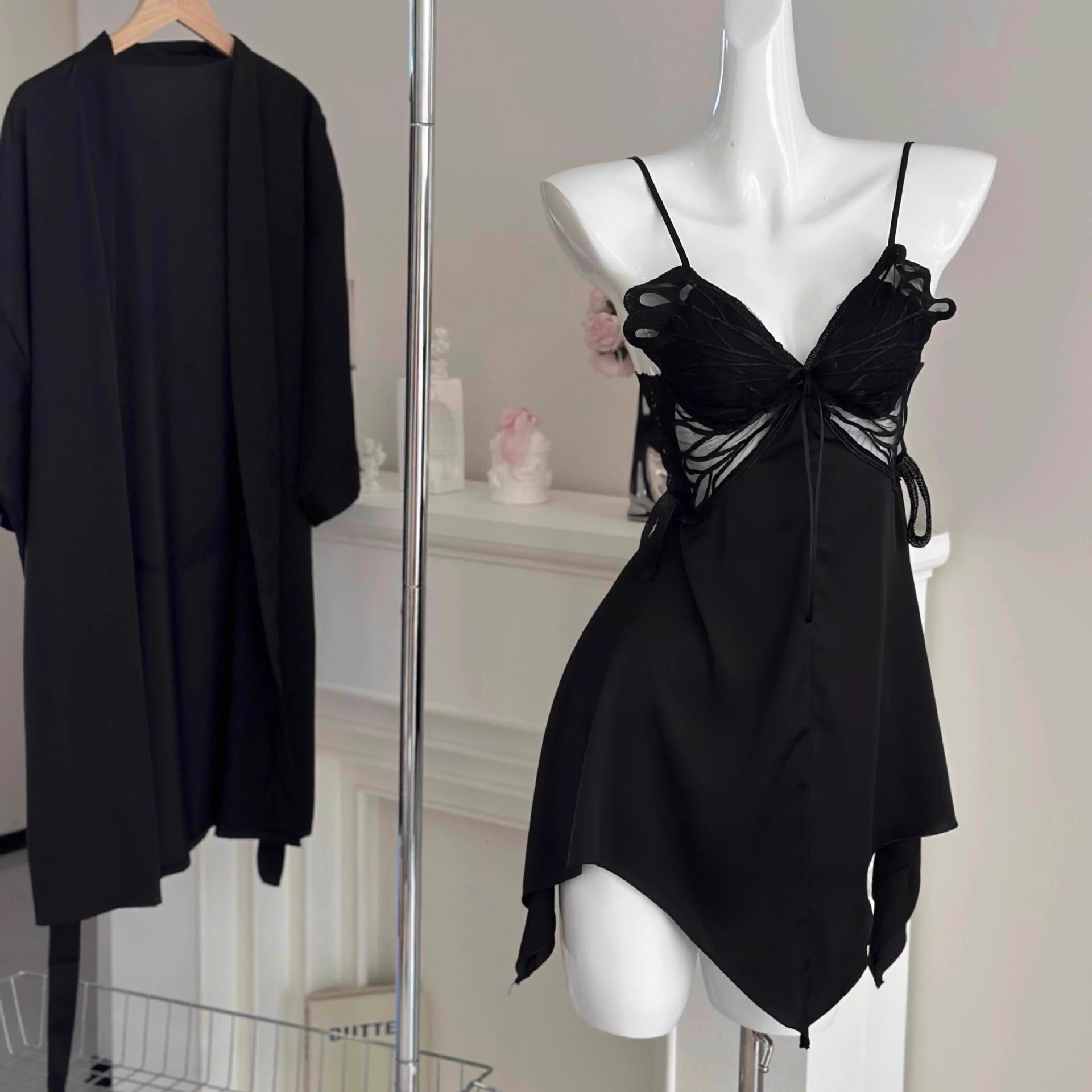 Silk Butterfly Slip Set