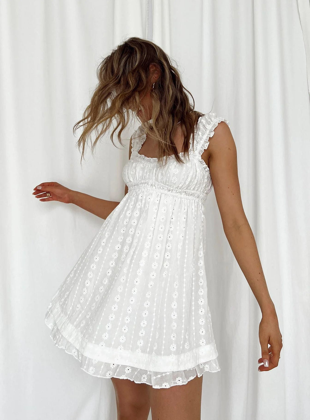 Embroidered Mini Dress