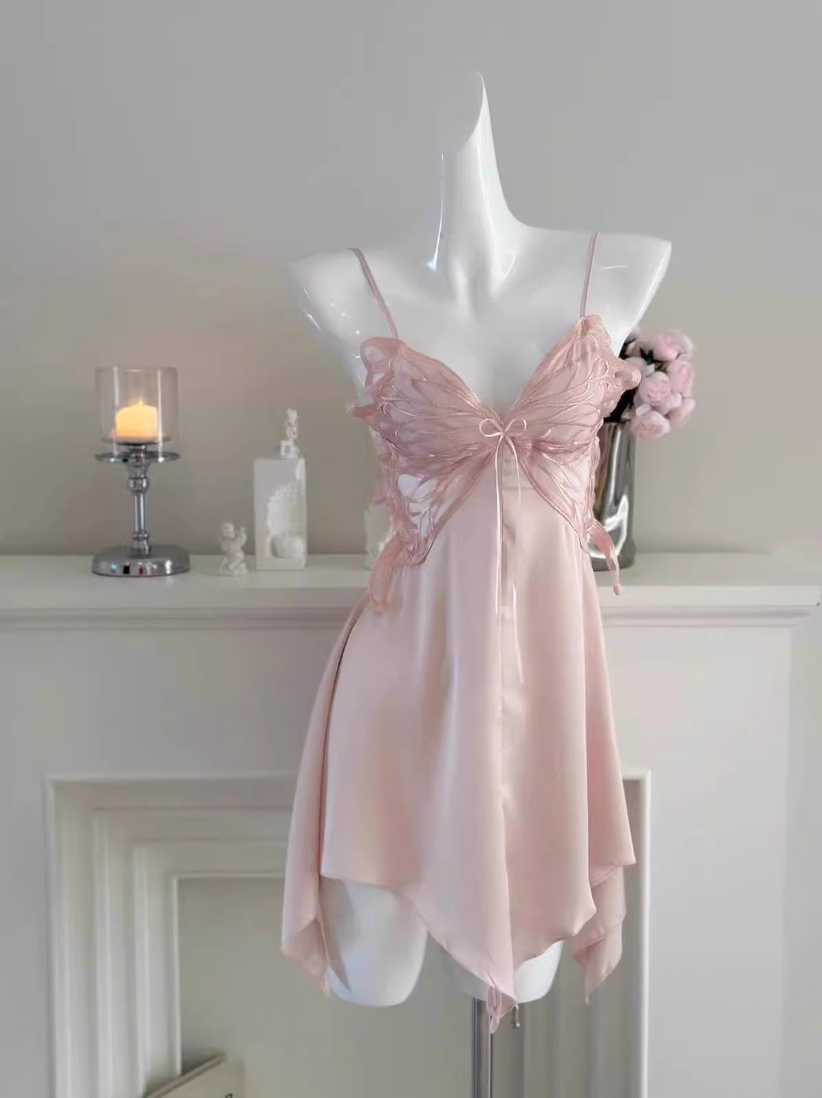 Silk Butterfly Slip Set