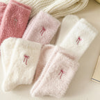 Mink Velvet Bow Socks