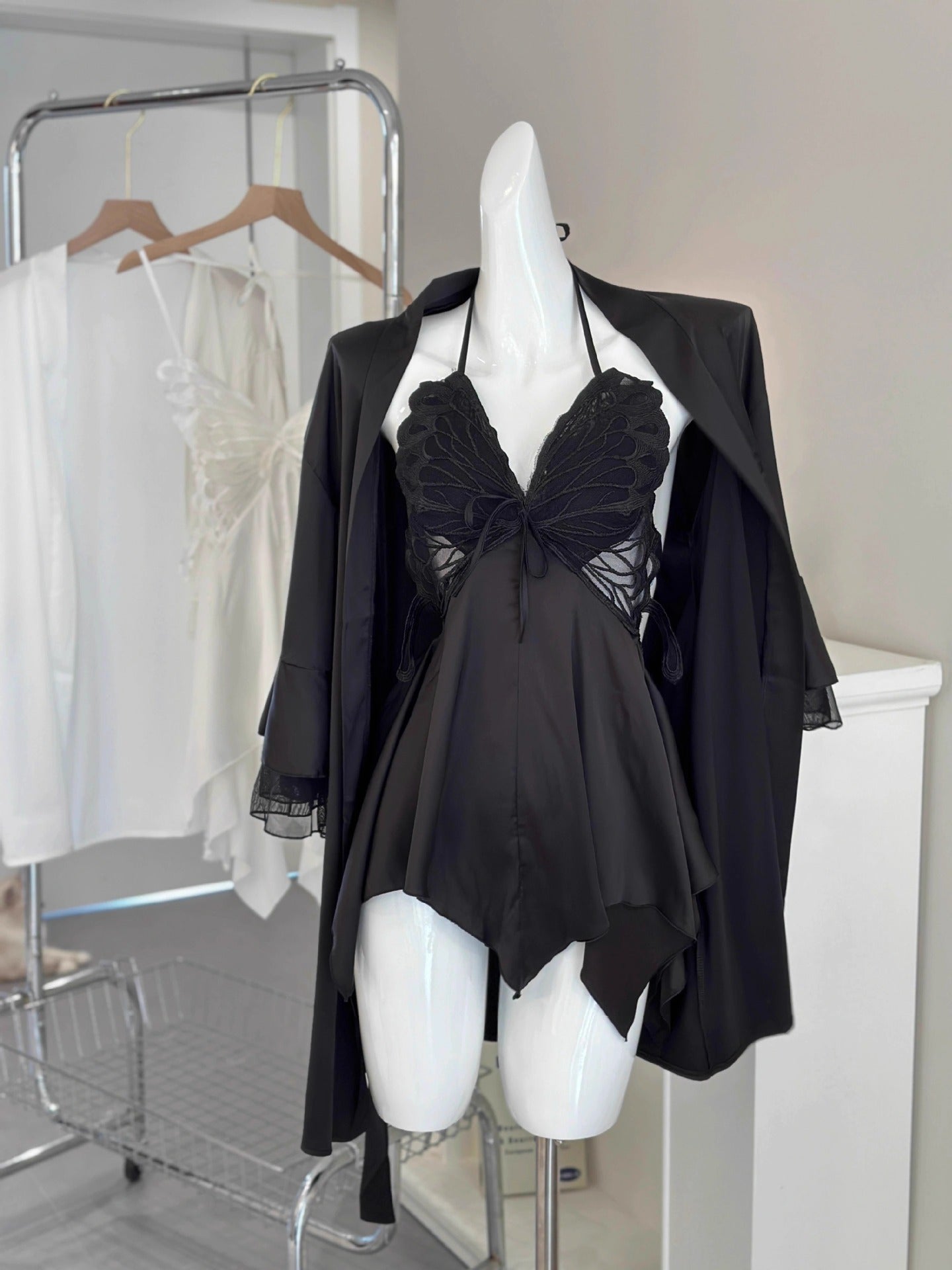 Silk Butterfly Slip Set