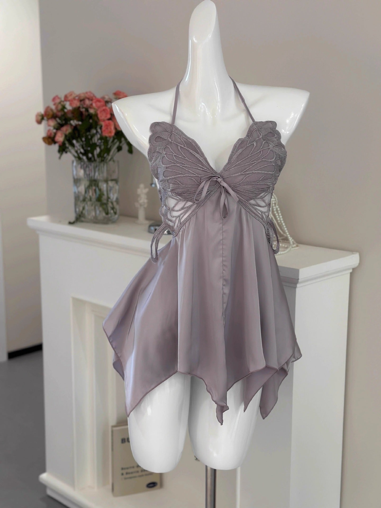 Silk Butterfly Slip Set