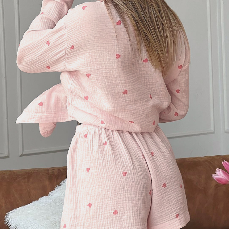 Heart Print Sleep Set
