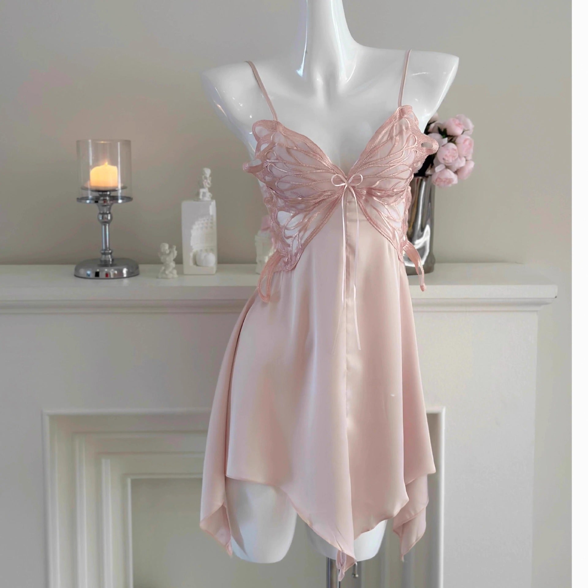 Silk Butterfly Slip Set